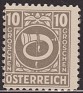 Austria - 1946 - Coat Of Arms - 10 G - Gray - Austria, Post Horn - Scott 4N07 - Post Horn - 0